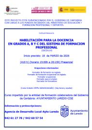 CARTEL CURSO HABILITACION DOCENCIA 2026