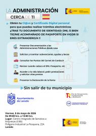 CARTEL LA ADMINISTRACION CERCA DE TI Laredo